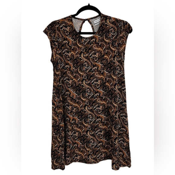 URBAN OUTFITTERS Brown Paisley Mini Dress Size SP Color: Brown and Tan - Picture 2 of 10